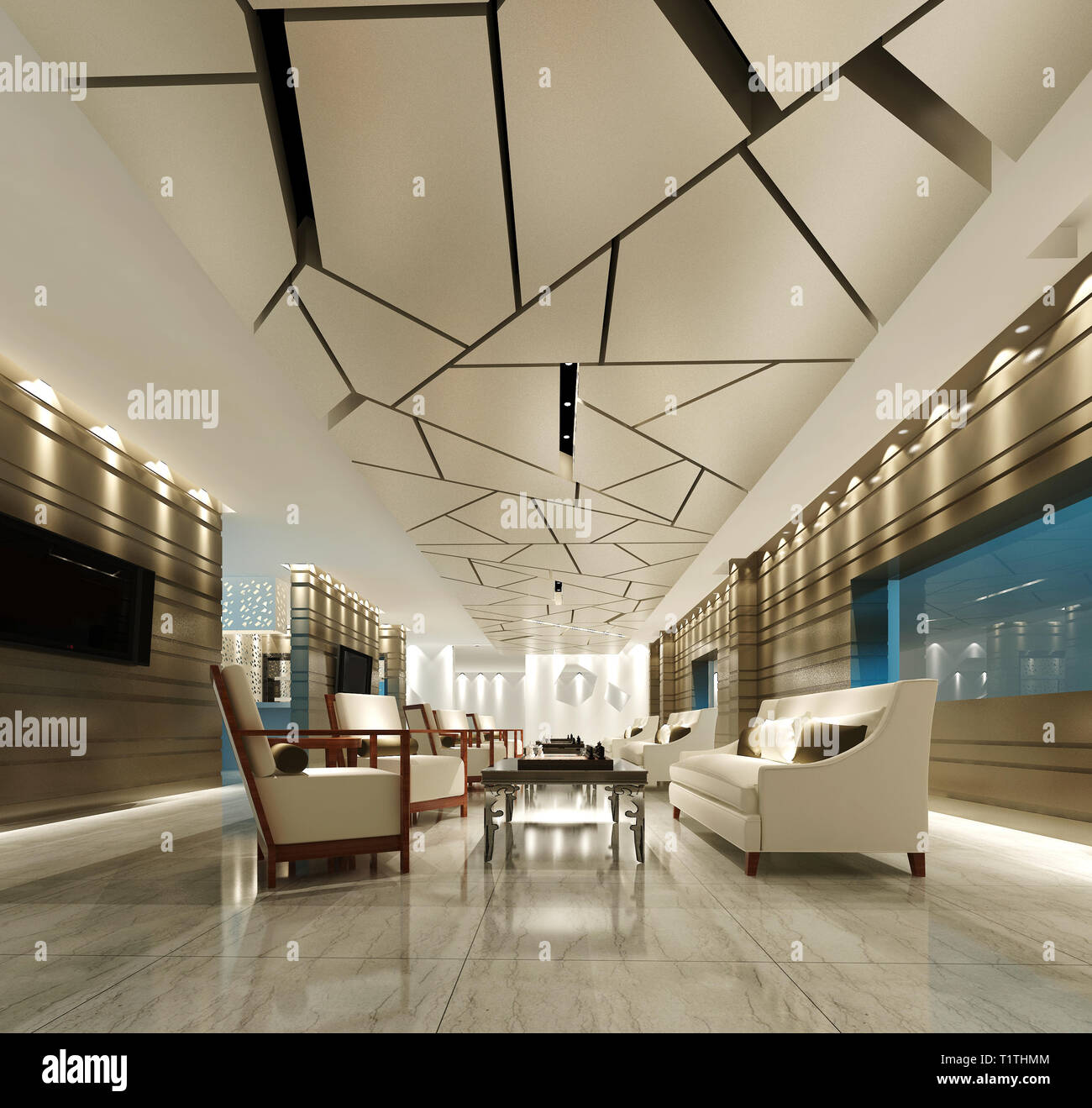 Intérieur de l'hôtel de rendu 3D Banque D'Images