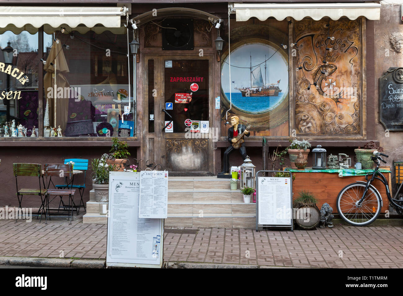 Boutique restaurant polonais Pologne Gdansk avant Banque D'Images