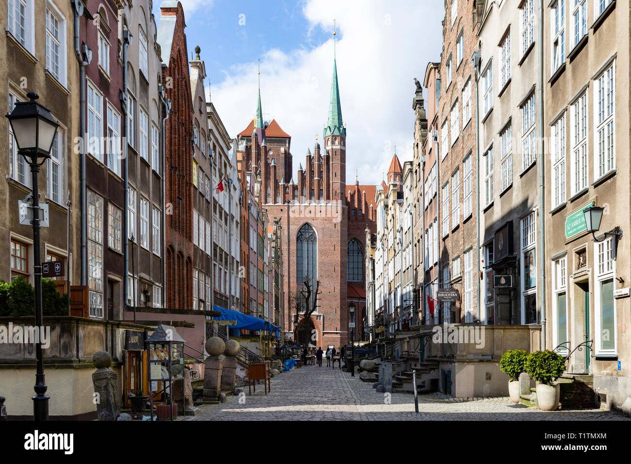 Ulica Mariaka (rue), Gdansk, Pologne Banque D'Images