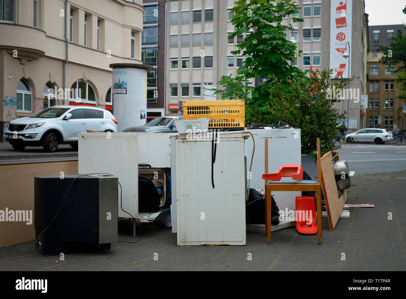 Sperrmuell Ludolf-Camphausen,-Strasse, Koeln, Nordrhein-Westfalen, Deutschland Banque D'Images