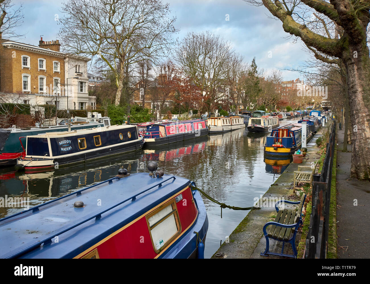 La petite Venise de Londres quartier de Paddington GRAND UNION CANAL ET REGENTS CANAL PÉNICHES ET BARGES Banque D'Images