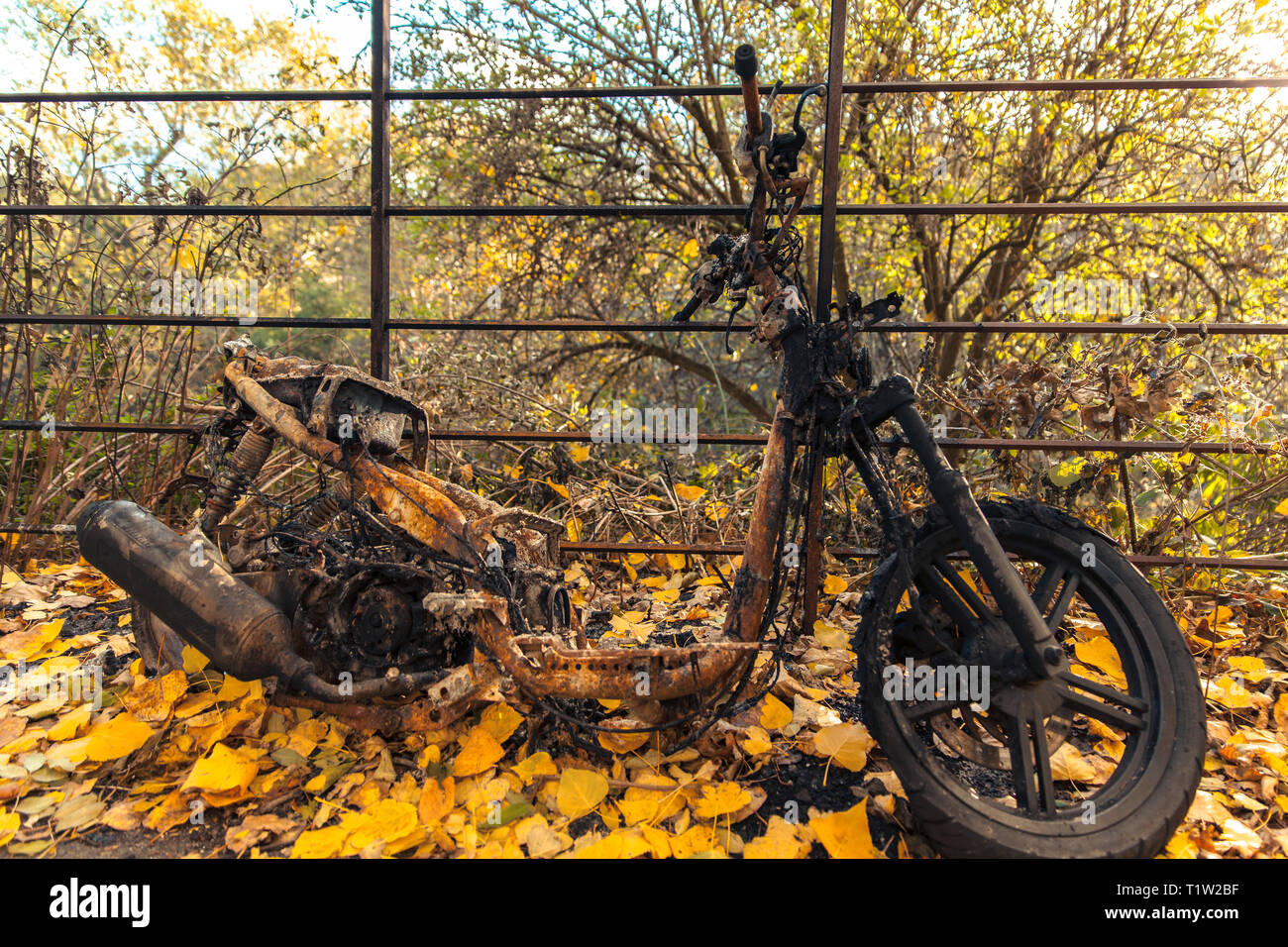 Motorcycle On Fire Banque D Image Et Photos Alamy