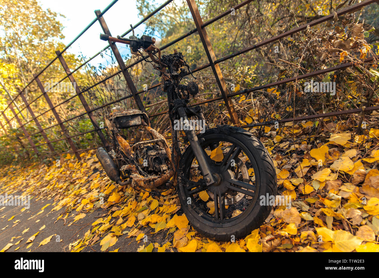 Motorcycle On Fire Banque D Image Et Photos Alamy