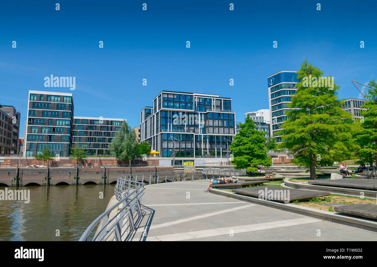 Promenade, Grasbrookhafen, Dalmannkai, Hafencity, Hambourg, Allemagne Banque D'Images