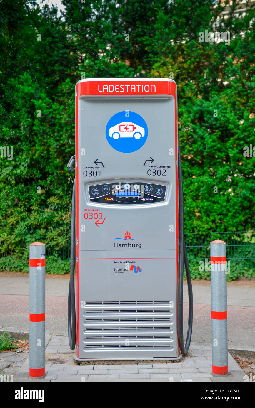 Ladestation Elektroauto, Rotherbaum, Hamburg, Deutschland Banque D'Images