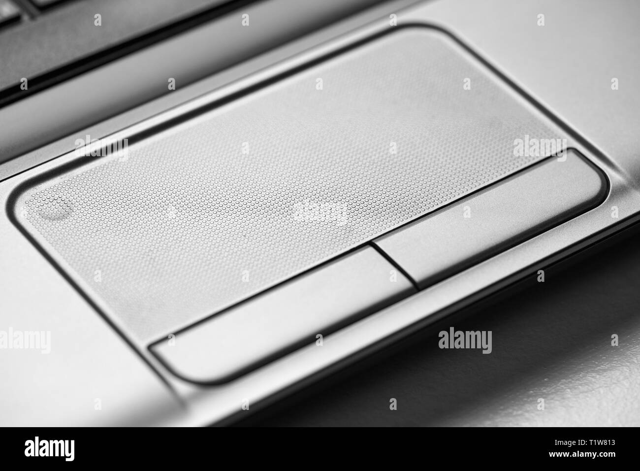 Ordinateur portable tablette tactile et boutons, macro photo. Banque D'Images