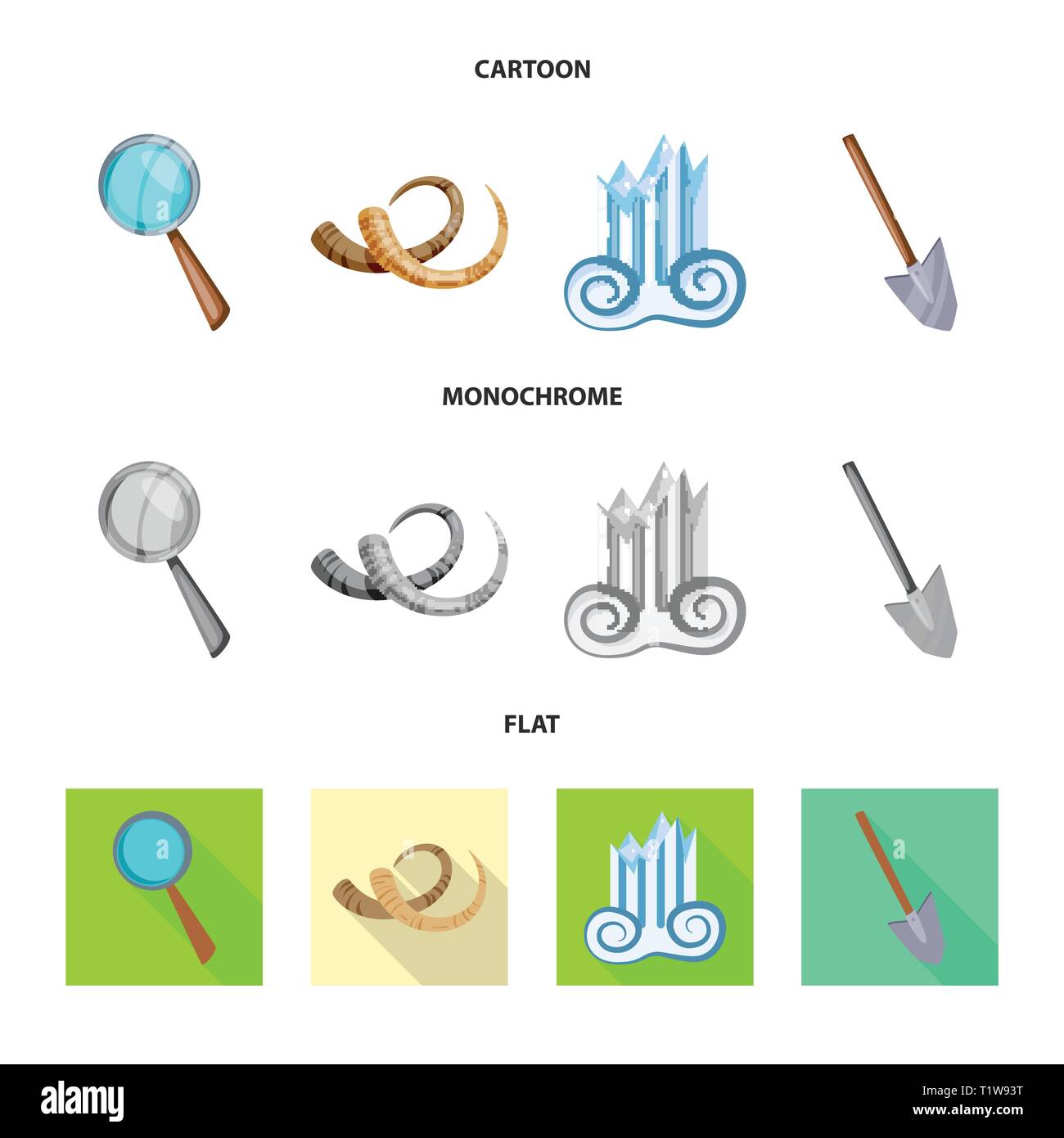 Lens,corne,architecture,verre,pelle,tusk,mammouth,Outil de sélection,loupe,,meubles,construction,trésor,zoom microscope,machines,,trouver,roman,creuser,os,transparent,colonne,metal,l'accent,pioches,loupe,classique,pilier,histoire,éléments, attributs,musée,archéologie,recherche,historique,bien,Travail,découverte,set,icône,,illustration,collection,isolé,design,graphisme,élément vecteur vecteurs,signer , Illustration de Vecteur