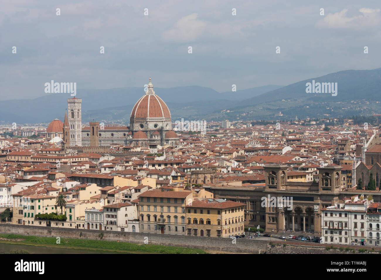 Des vue sur Florence depuis la Piazzale Michelangelo. Banque D'Images