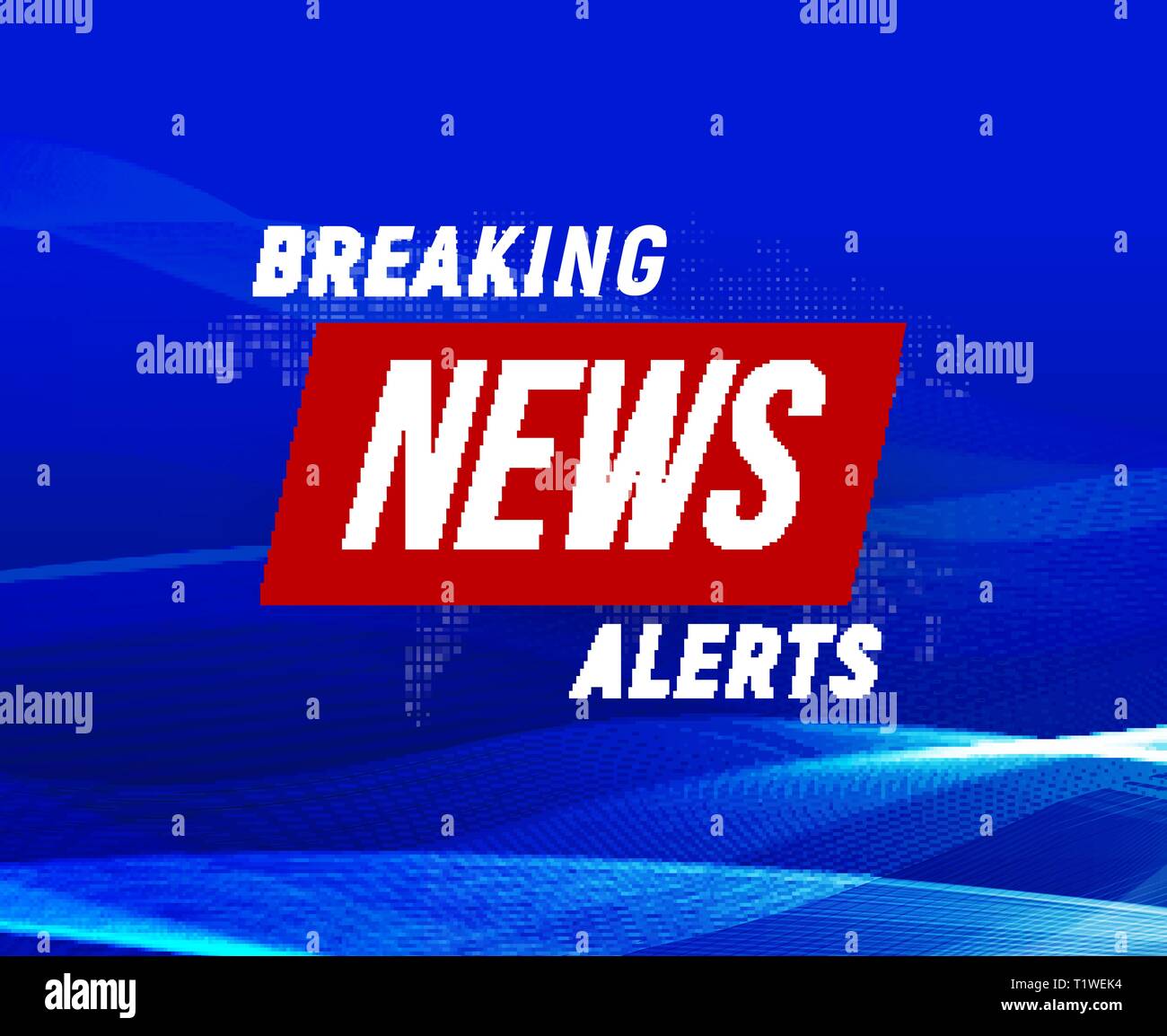 Nouvelles en bannière, fond bleu, breaking news banner, élément de design tv, rapport en ligne, vector illustration. Illustration de Vecteur