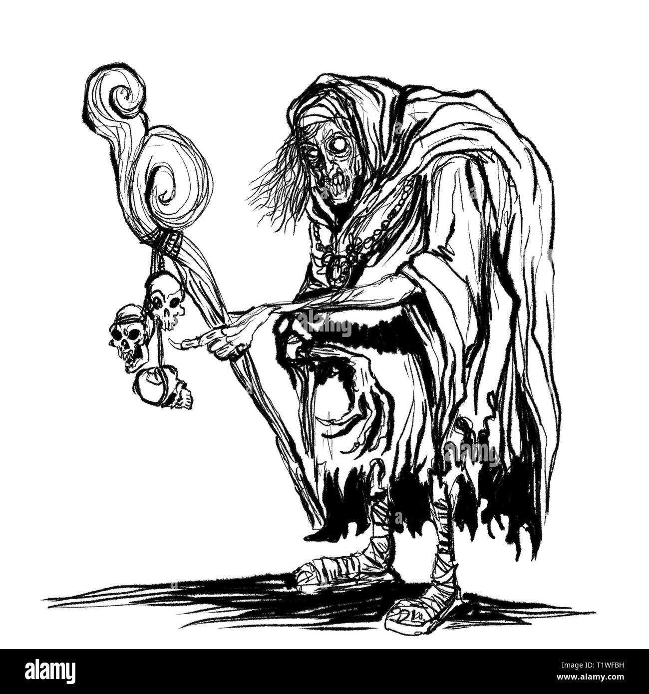 Baba Yaga illustration Banque D'Images