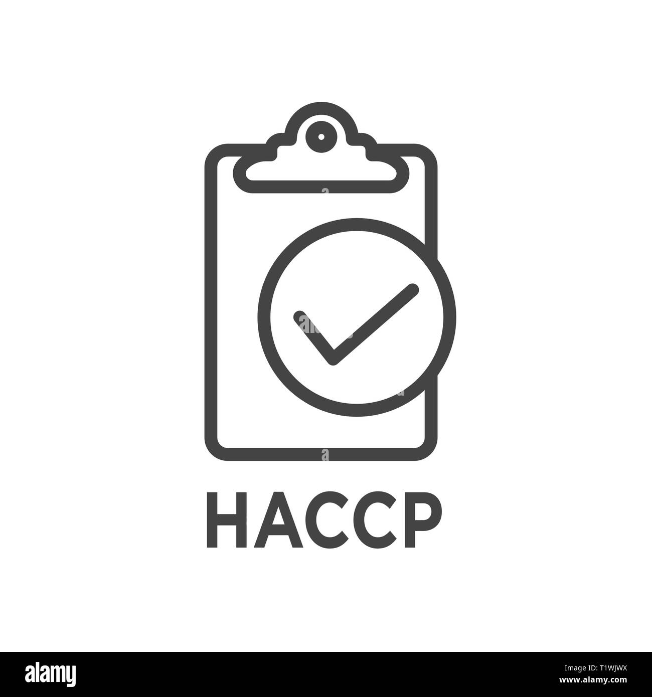 | HACCP Hazard Analysis Critical Control Points icône avec award ou coche Illustration de Vecteur
