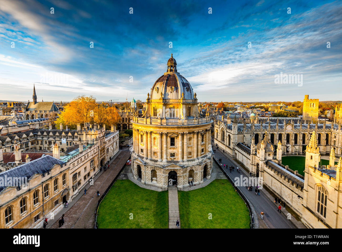 Vue aérienne d'Oxford avec Radcliffe Camera Banque D'Images