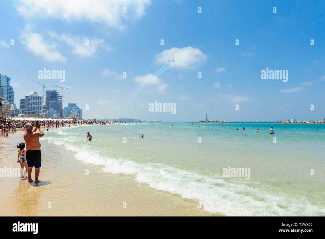 Bourget sur Yom Ha'atsmaout - jour de l'indépendance - 2 mai 2017, Tel Aviv, Israël Banque D'Images