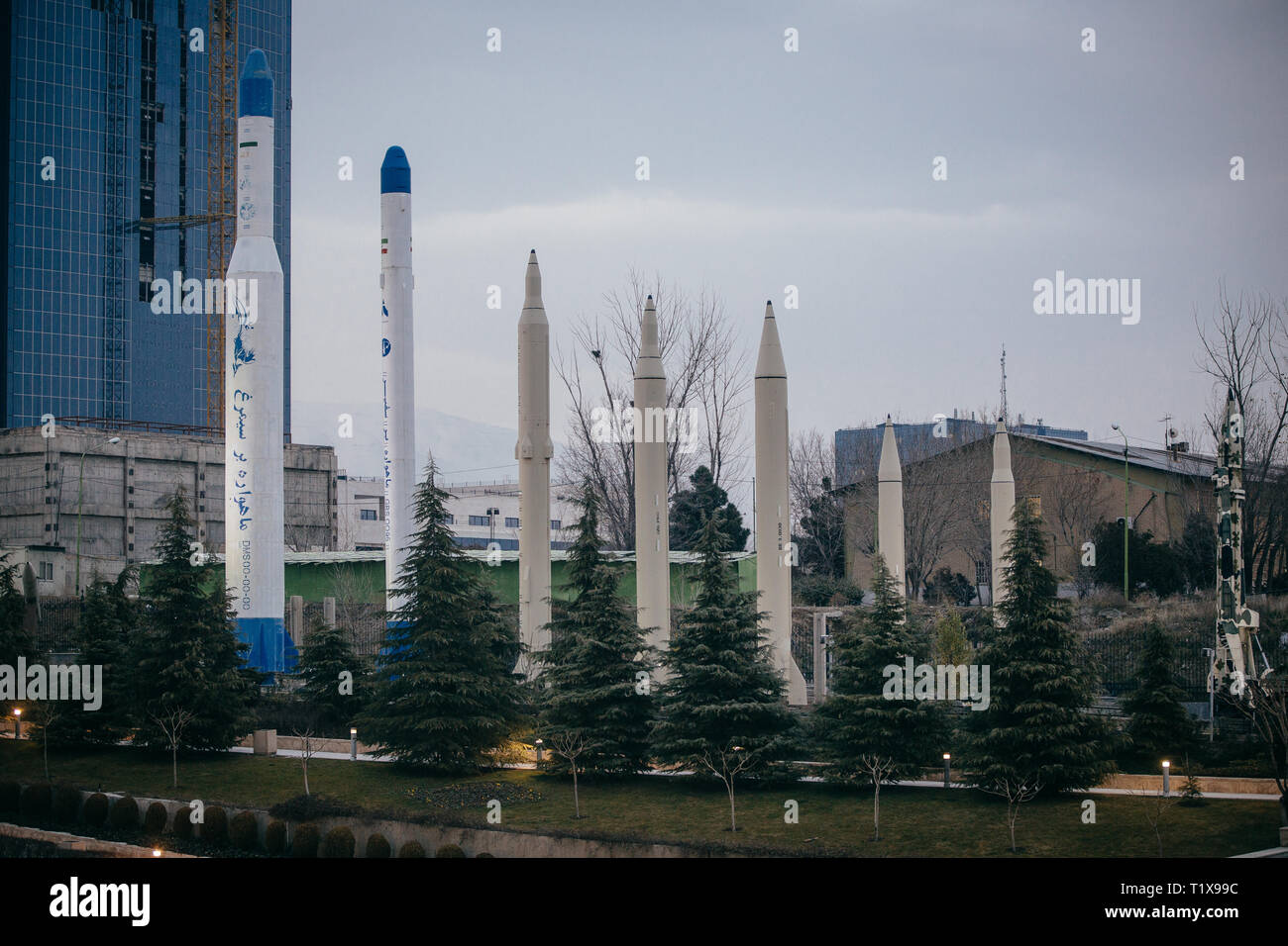 Missles dans museum, musée de la révolution islamique et la défense saint Banque D'Images