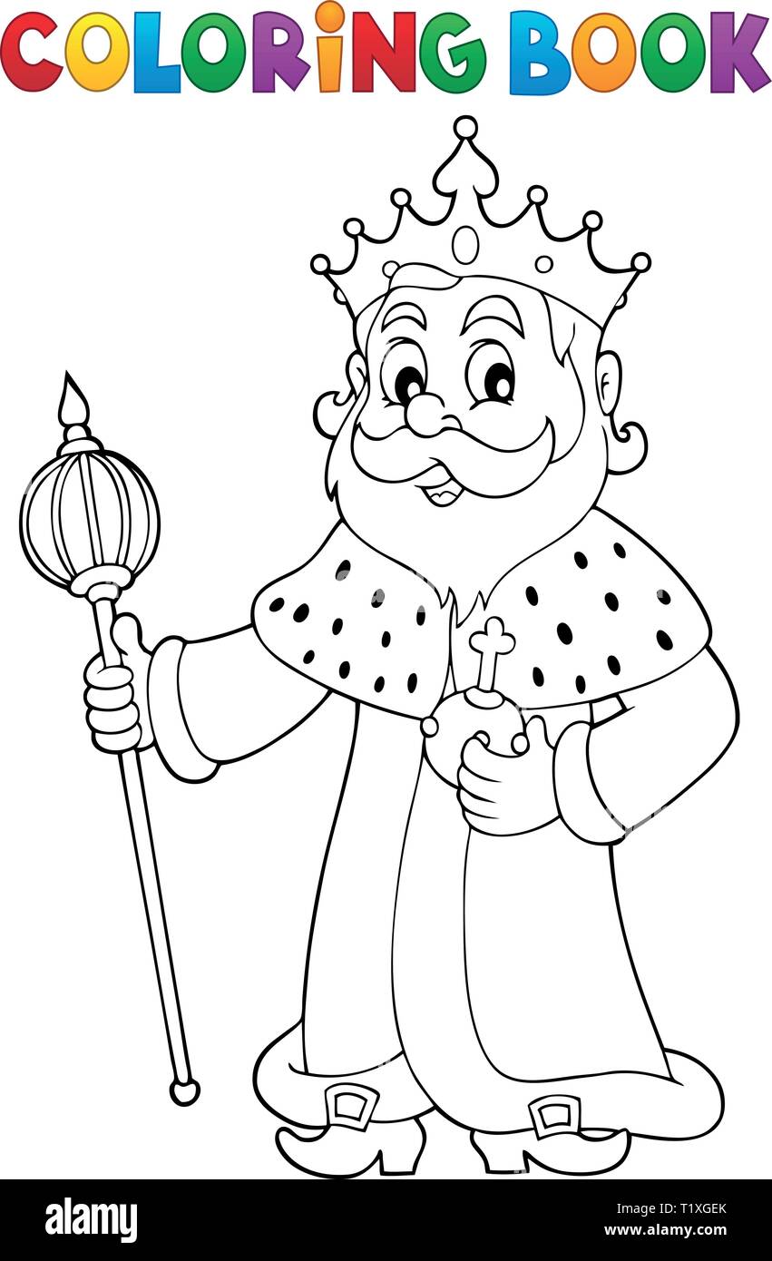 Livre de coloriage roi Sujet 1 - eps10 vector illustration. Illustration de Vecteur