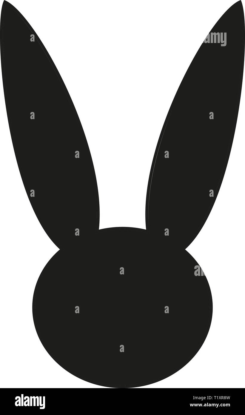 Noir et blanc tête de lapin de pâques silhouette Illustration de Vecteur