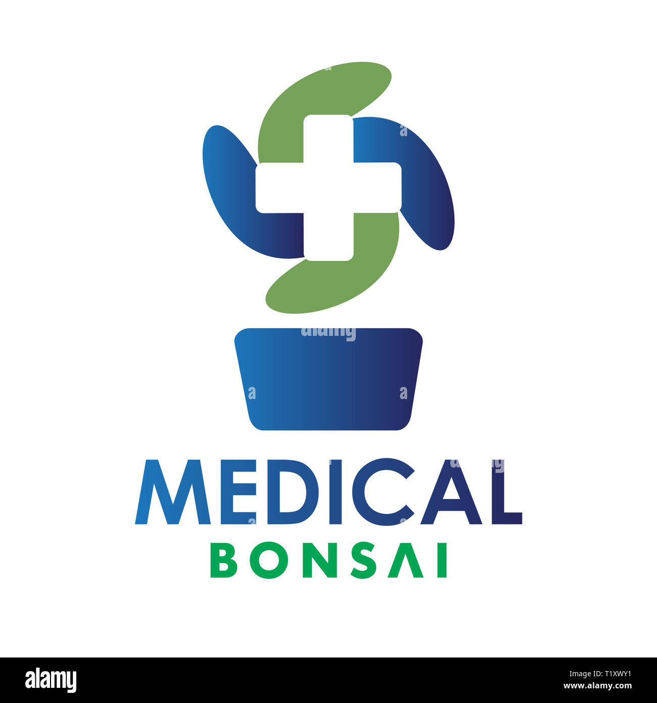 Bonsai résumé médical modèle de conception de logo Banque D'Images