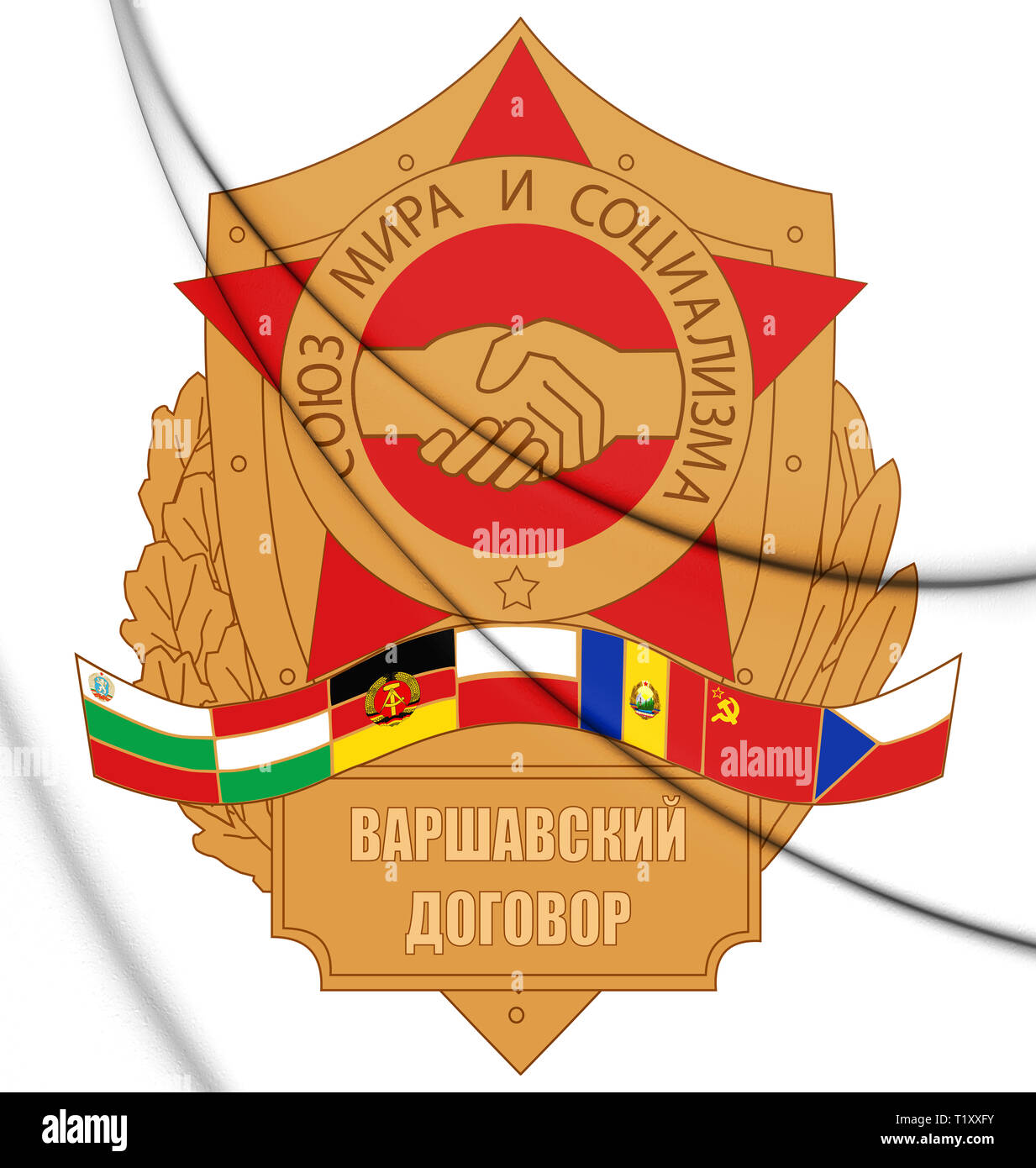 3D Emblème de Pacte de Varsovie. 3D Illustration. Banque D'Images