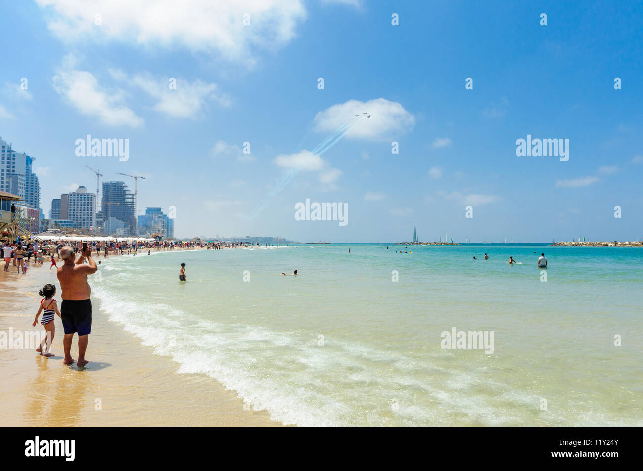 Bourget sur Yom Ha'atsmaout - jour de l'indépendance - 2 mai 2017, Tel Aviv, Israël Banque D'Images