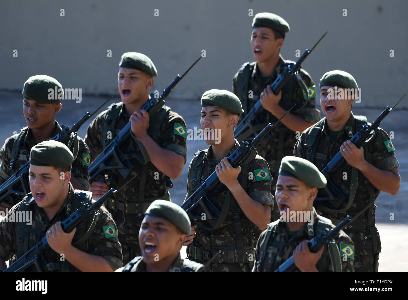 Brasilia, Brésil. Mar 29, 2019. DF - Brasilia - 03/29/2019 - Cérémonie de se rappeler le 55e anniversaire de l'armée du mouvement civique, 31 mars 1964 - Cérémonie pour évoquer le 55e anniversaire de l'armée du mouvement civique, le 31 mars 1964 au siège de l'armée brésilienne. Photo : Mateus Bonomi/AGIF : Crédit AGIF/Alamy Live News Banque D'Images