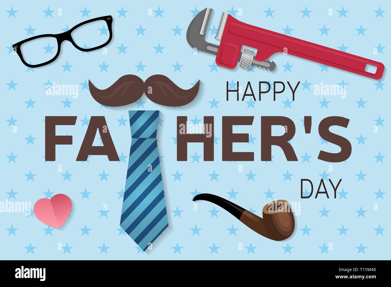 Heureux Pères jours carte de vœux. L'affiche de la Fête des Pères heureux. Vector illustration. Illustration de Vecteur