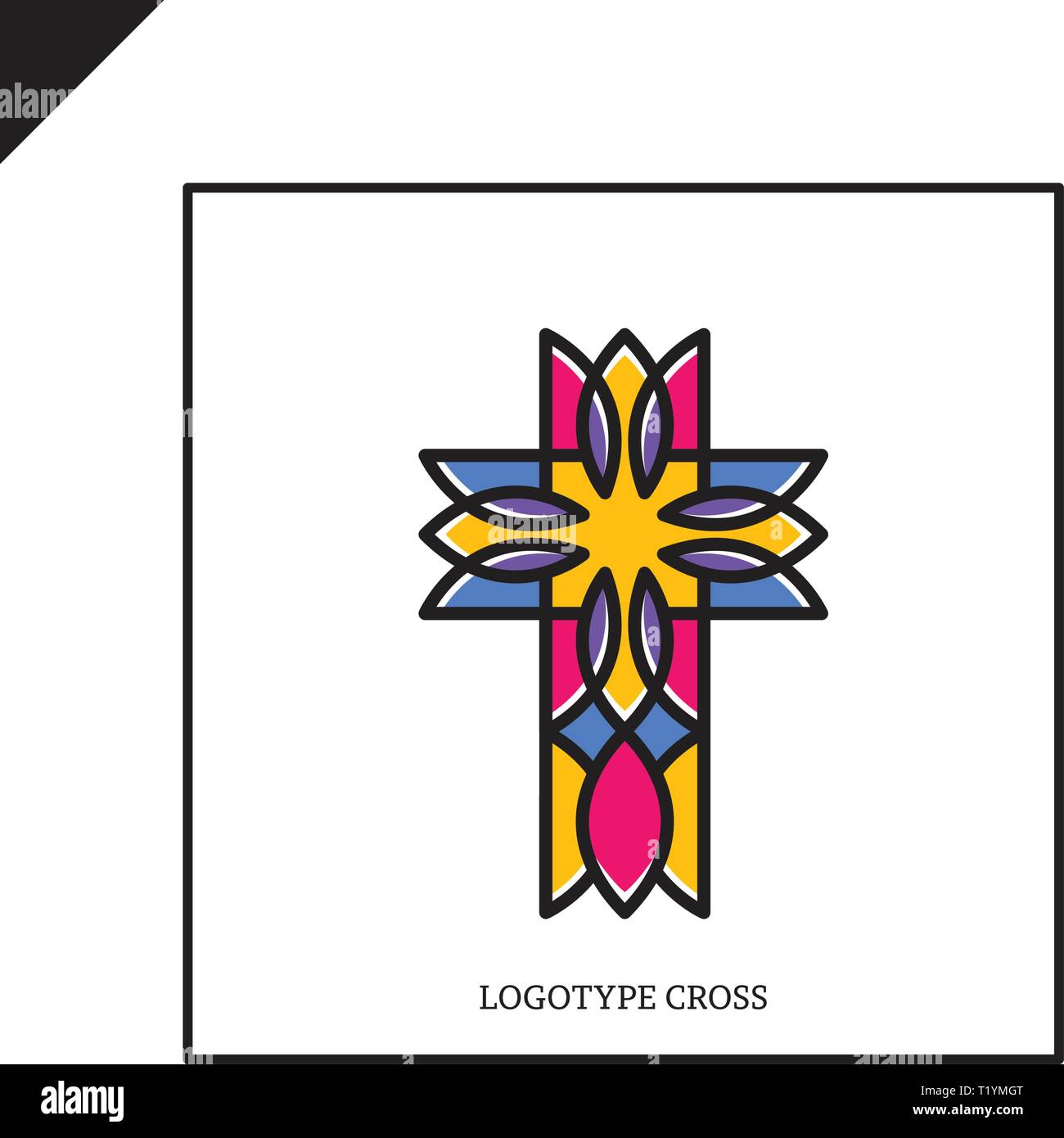 Logo de l'église. Symboles chrétiens. Croix de Jésus. Illustration de Vecteur