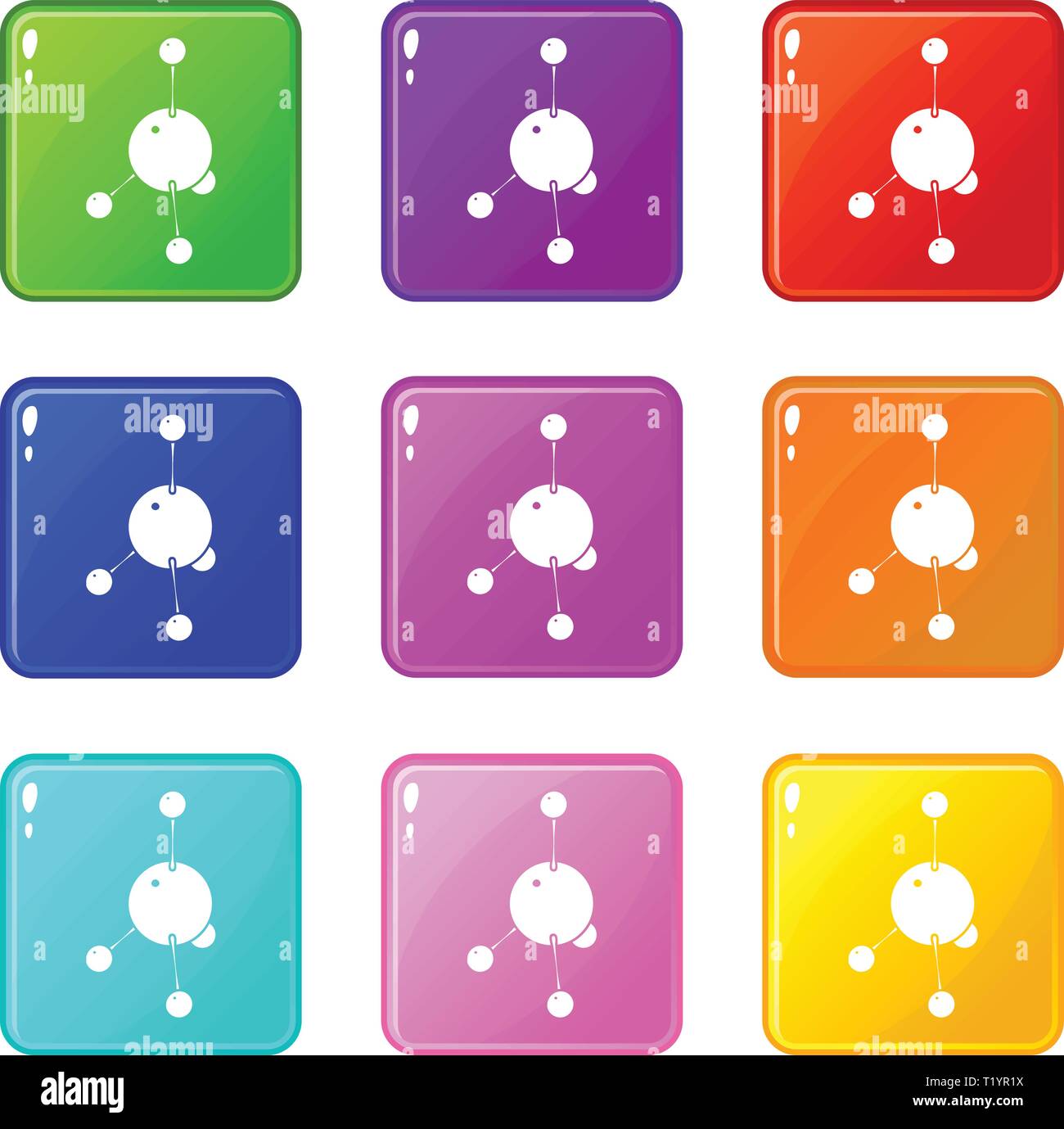 Acétone icons set 9 couleurs Illustration de Vecteur