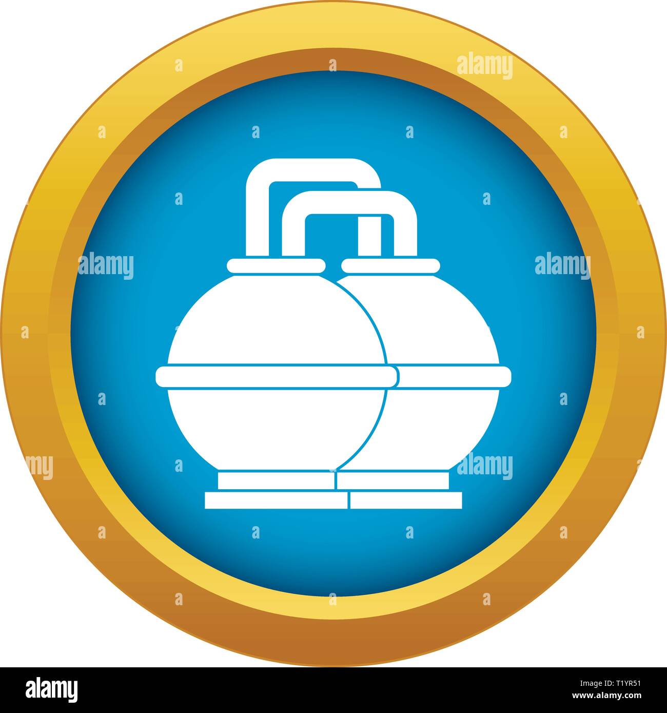Réservoirs industriels pour l'essence et l'icône d'huile isolé vecteur bleu Illustration de Vecteur