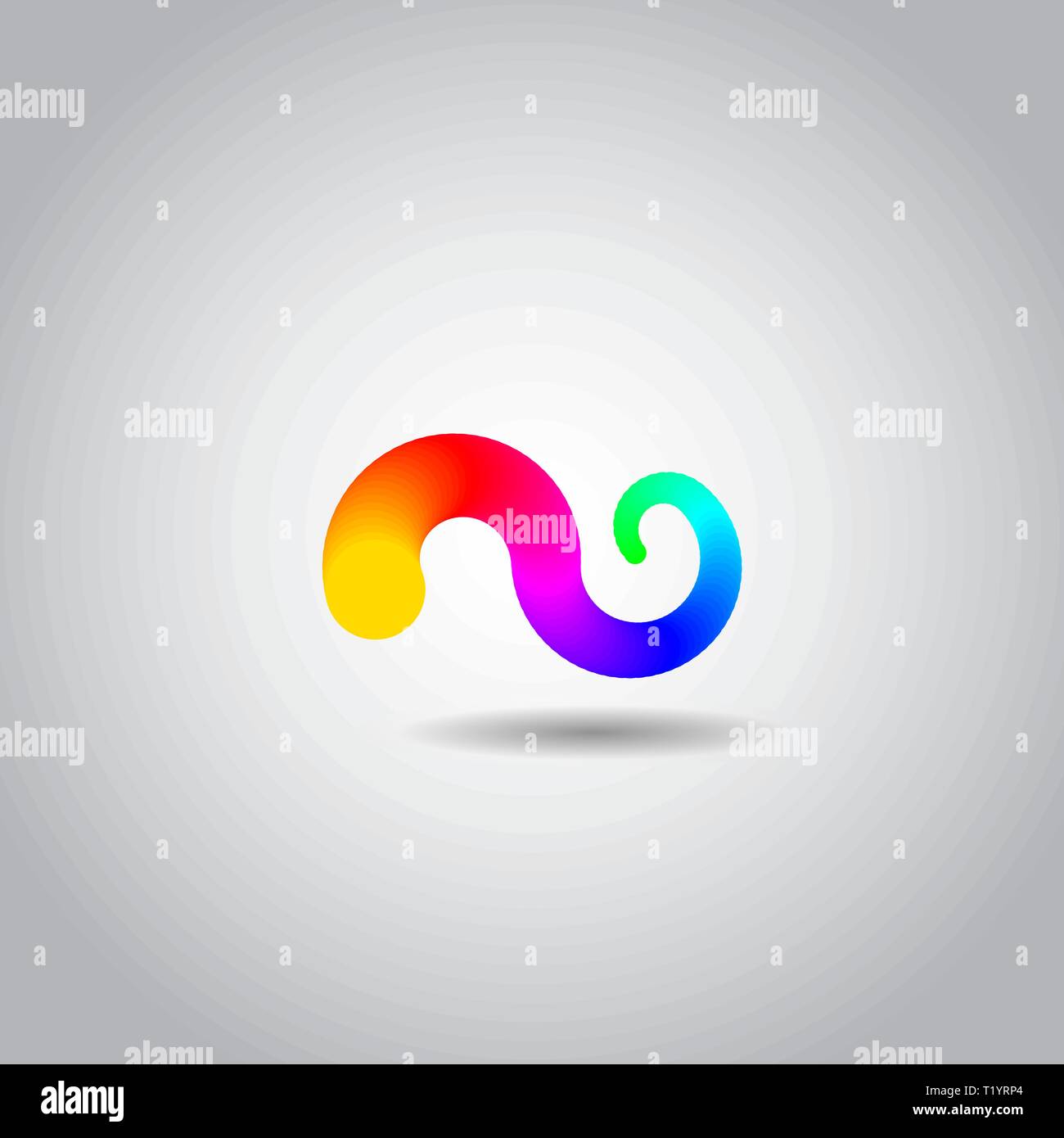 Résumé de l'icône ou de torsion avec vecteur symbole couleur arc-en-ciel Illustration de Vecteur