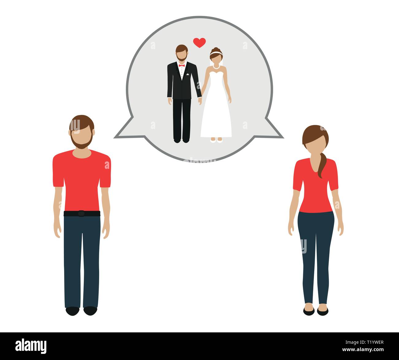 L'homme et la femme parlent de mariage illustration vecteur EPS10 Illustration de Vecteur