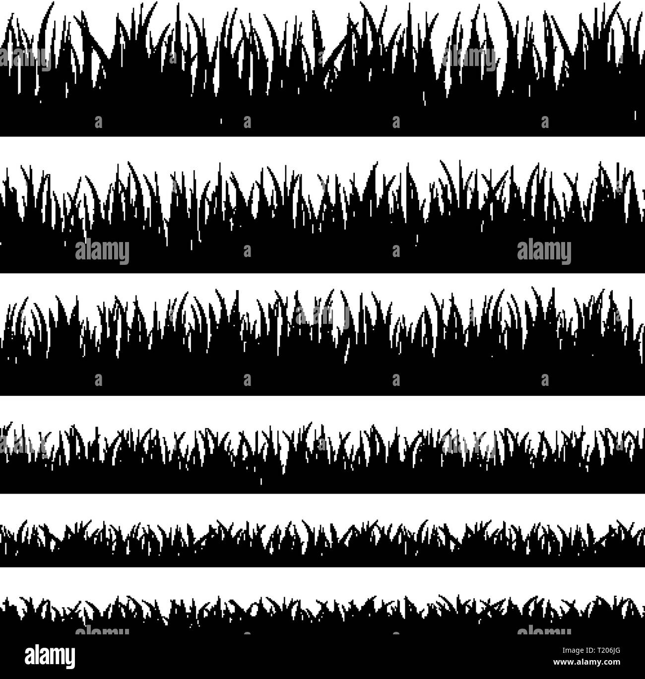 Silhouette d'herbe. Revêtement de gazon de délignage et fonds de bannières Illustration de Vecteur