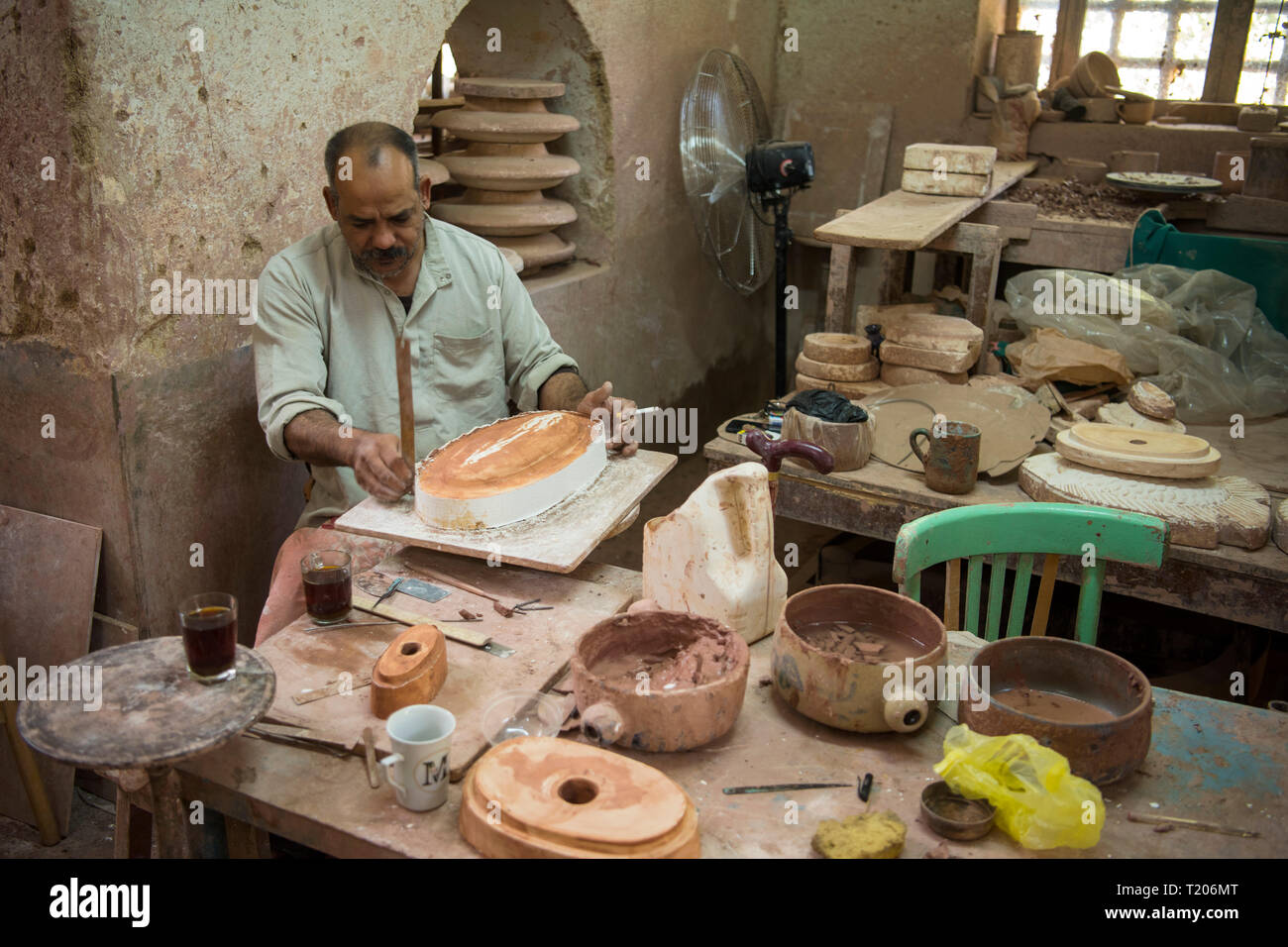 Ägypten, Töpferei im koptischen Dorf Garagos nördlich von Luxor bei Qena Banque D'Images
