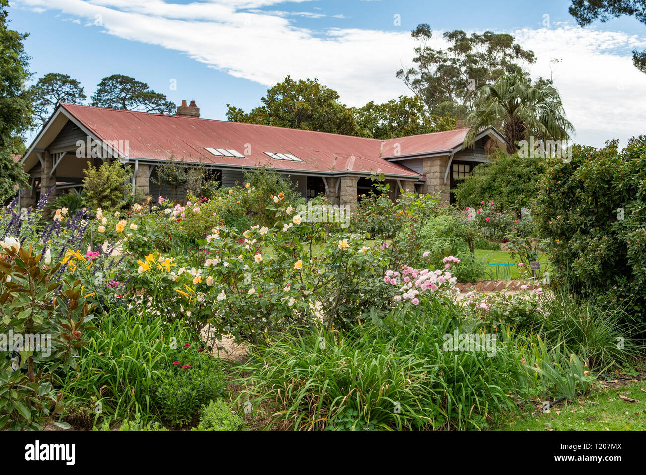 Woodlands Homestead et Jardin, Parc historique Woodlands, Tullamarine, Victoria, Australie Banque D'Images
