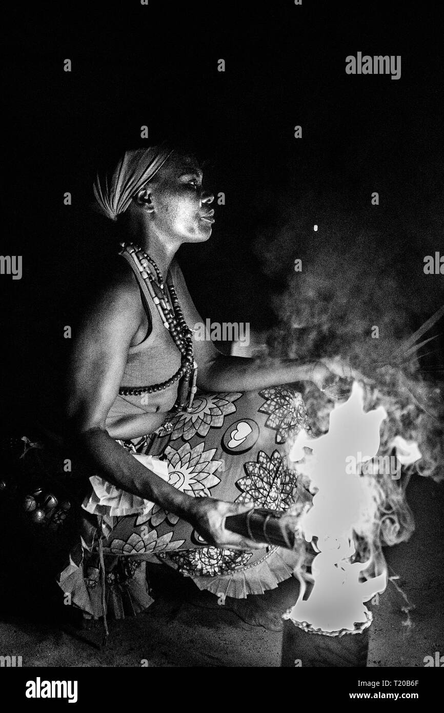 Cérémonie rituelle, Gabon, Afrique du Sud Banque D'Images