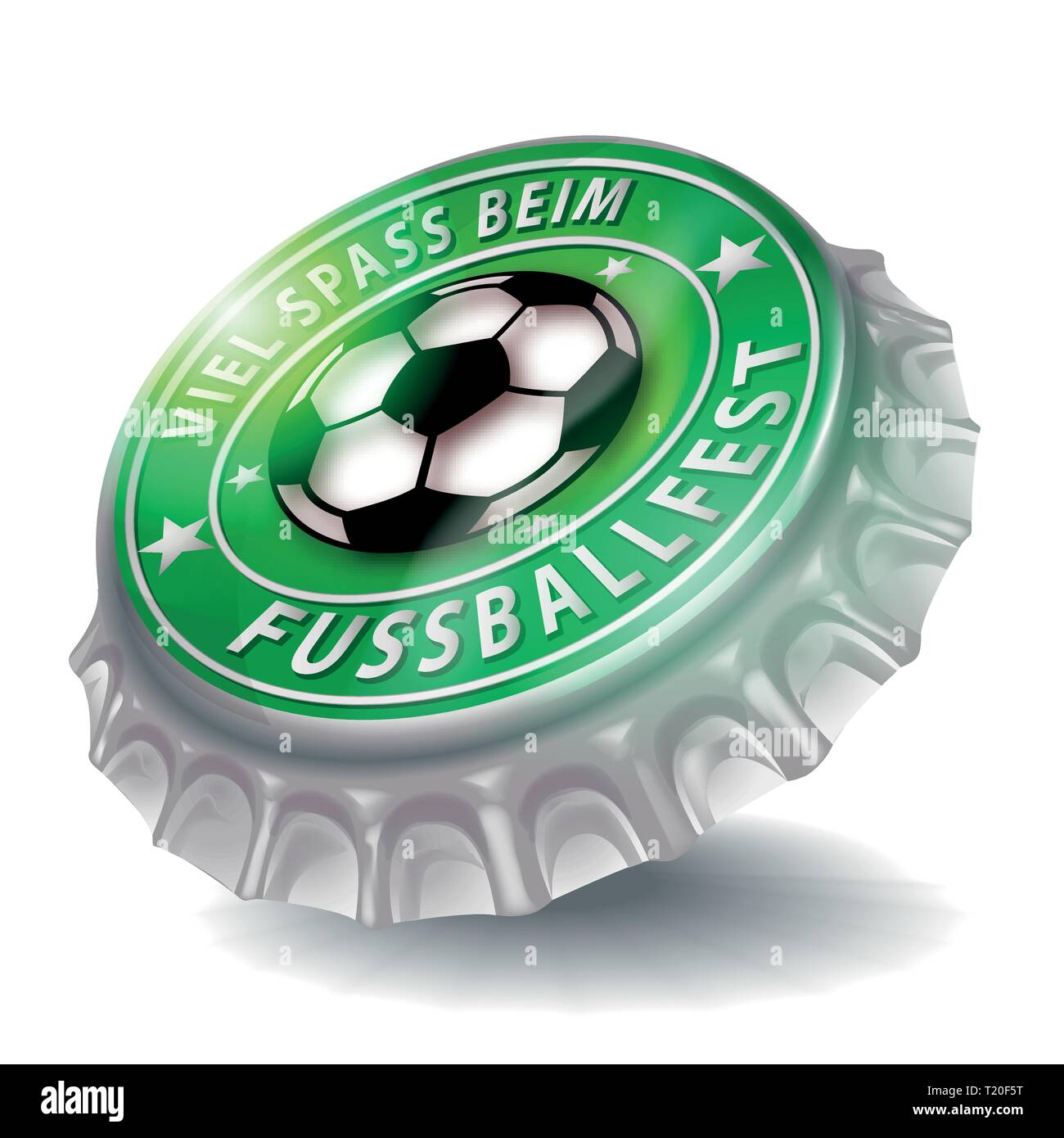 Bouchon de bouteille avec soccer festival et fête Illustration de Vecteur