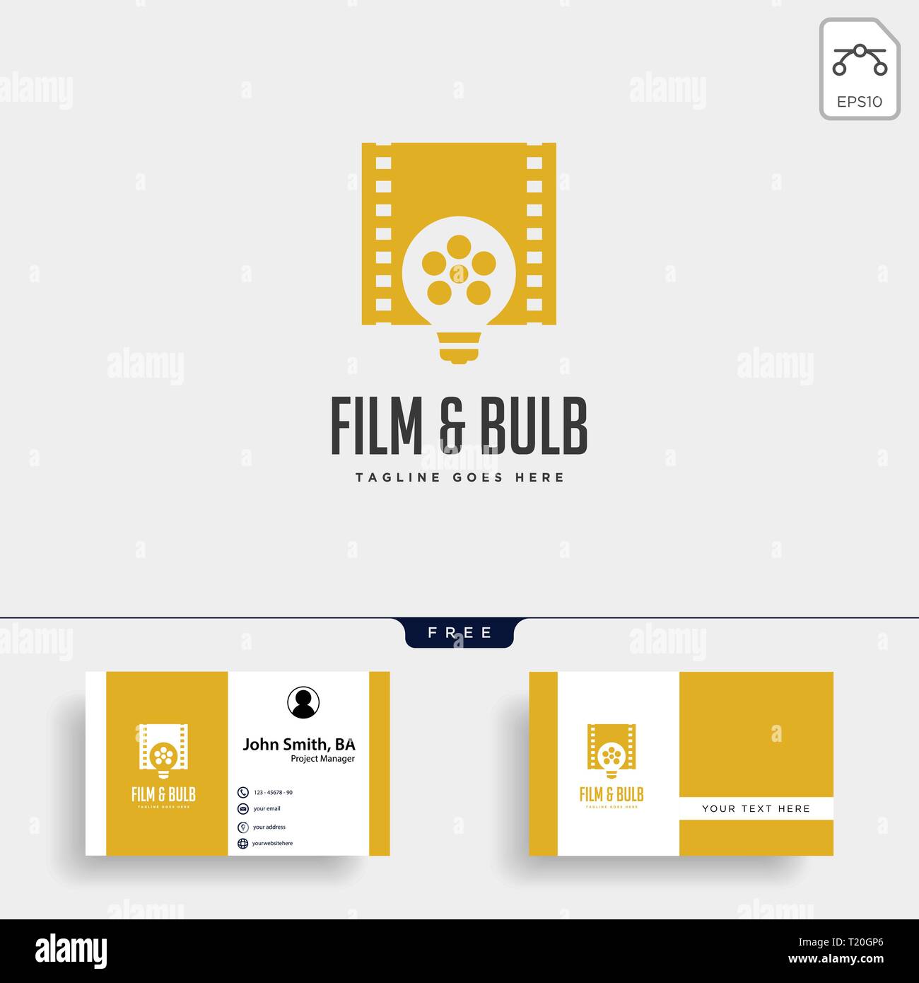 Ampoule film simple idée modèle logo icône illustration vectorielle élément isolé - vector Illustration de Vecteur