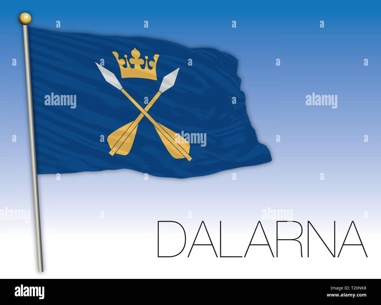 Drapeau régional de Dalarna, Suède, vector illustration Illustration de Vecteur