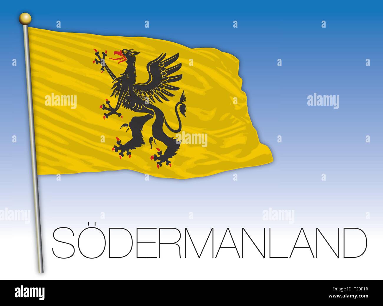 Drapeau régional Sodermanland, Suède, vector illustration Illustration de Vecteur