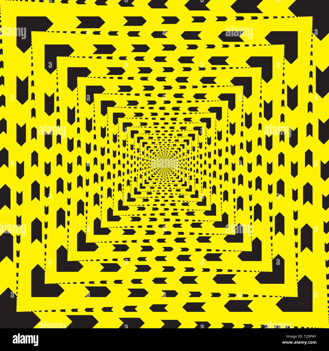 Image abstrait jaune flèche noire sur fond de multiples directions designer multiverse Illustration de Vecteur