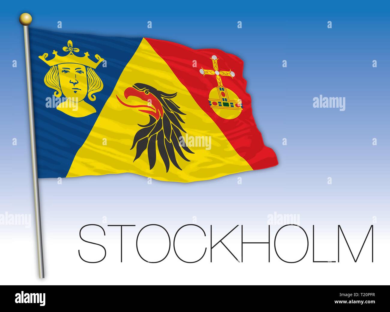 Drapeau régional de Stockholm, Suède, vector illustration Illustration de Vecteur