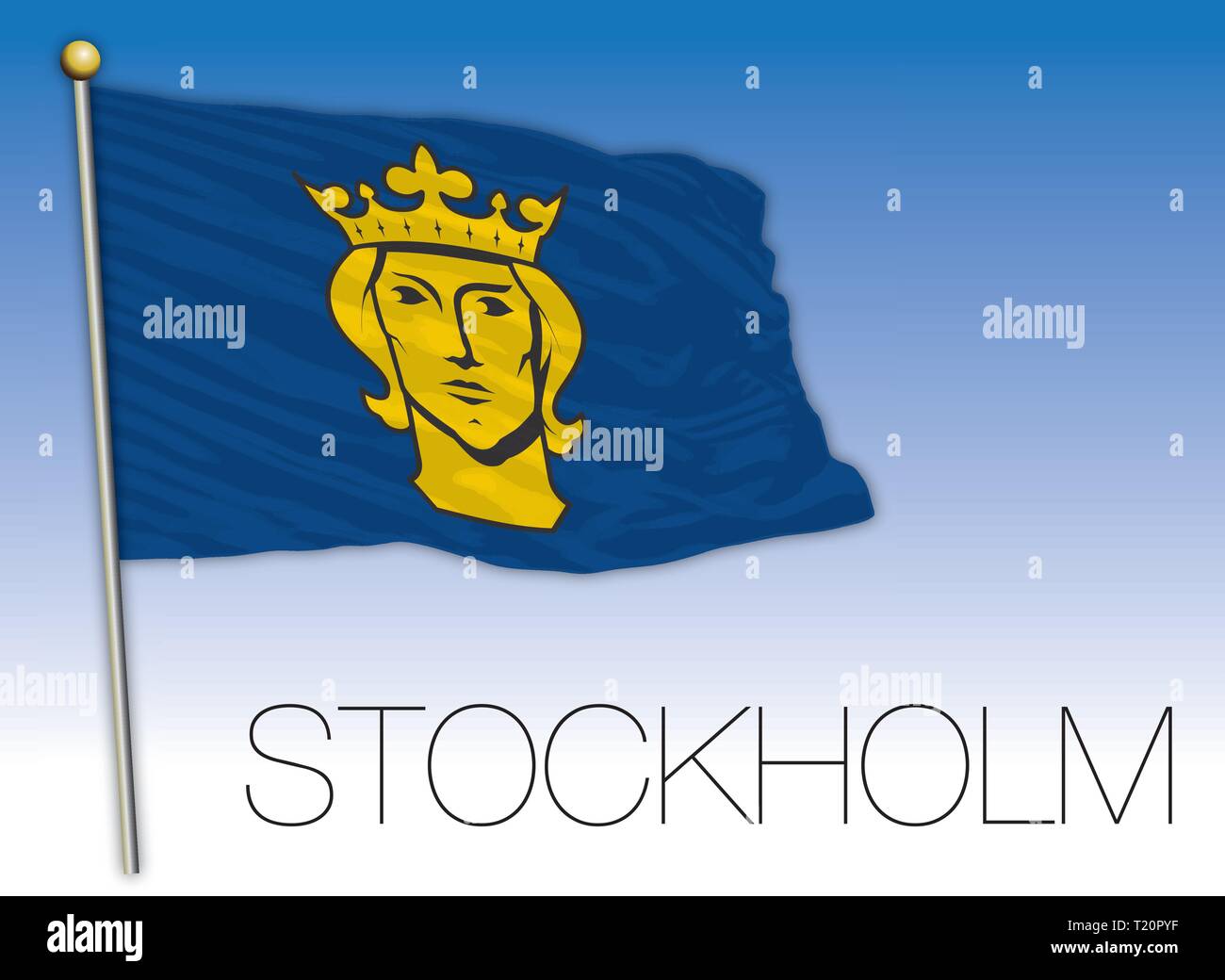 Drapeau régional de Stockholm, Suède, vector illustration Illustration de Vecteur