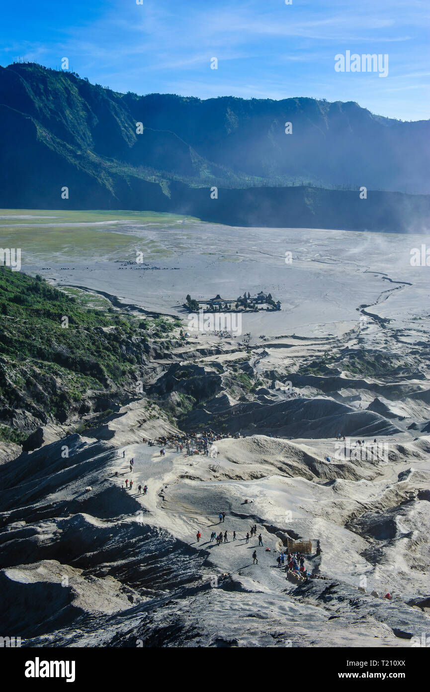 L'Indonésie, Java, Parc National de Bromo Tengger Semeru, Le Mont Bromo cratère Banque D'Images