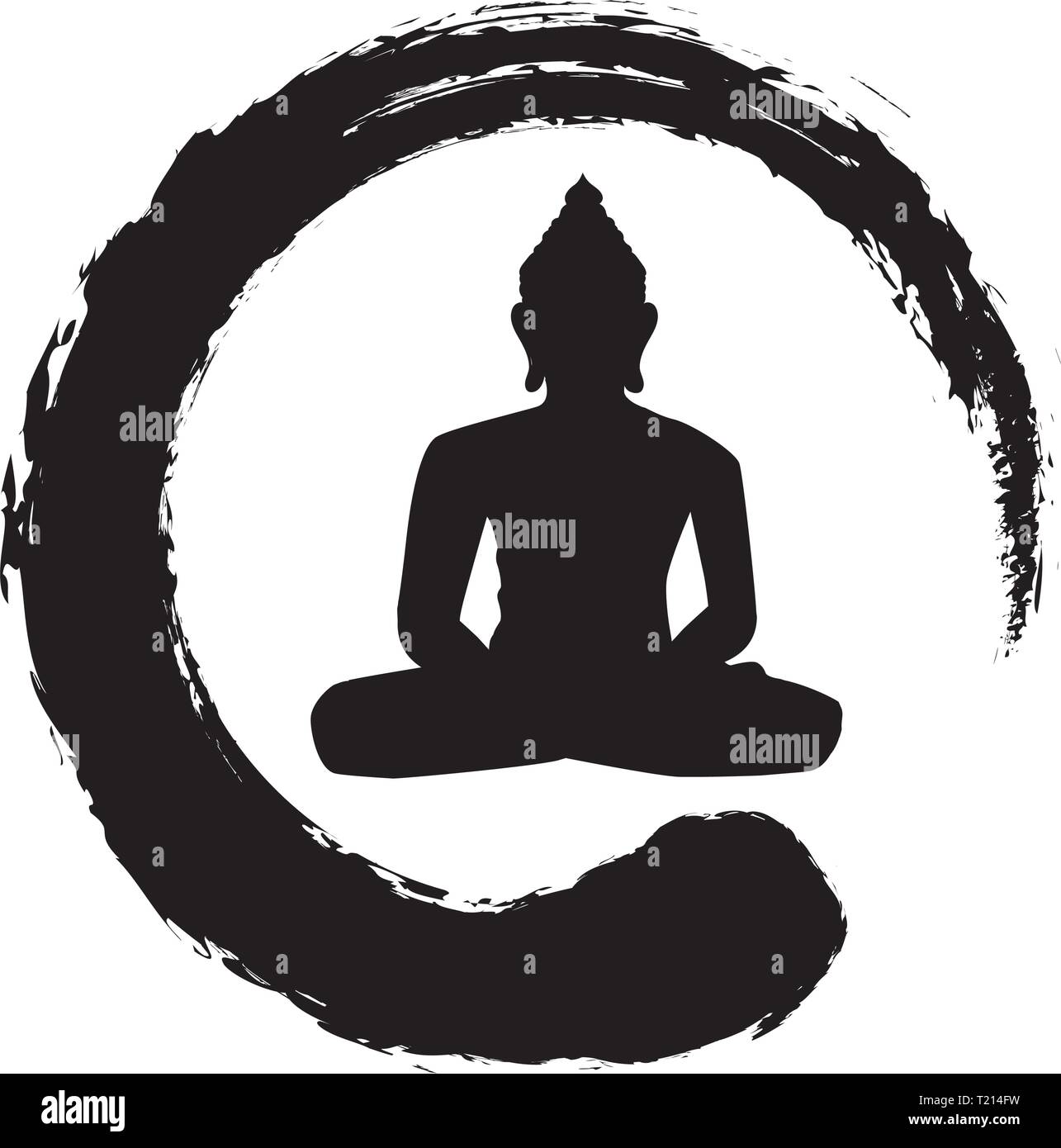 L'intérieur, symbole de Bouddha zen logo vector icon Illustration de Vecteur