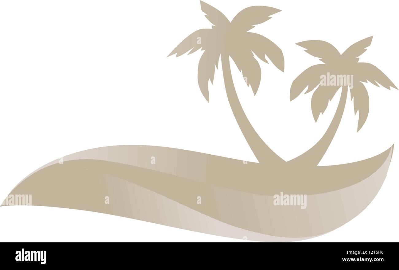 Dune et palmiers, logo abstrait Illustration de Vecteur