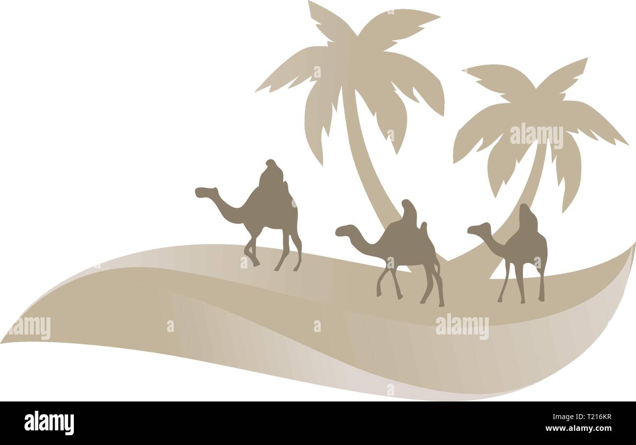 Les voyageurs des dunes Illustration de Vecteur