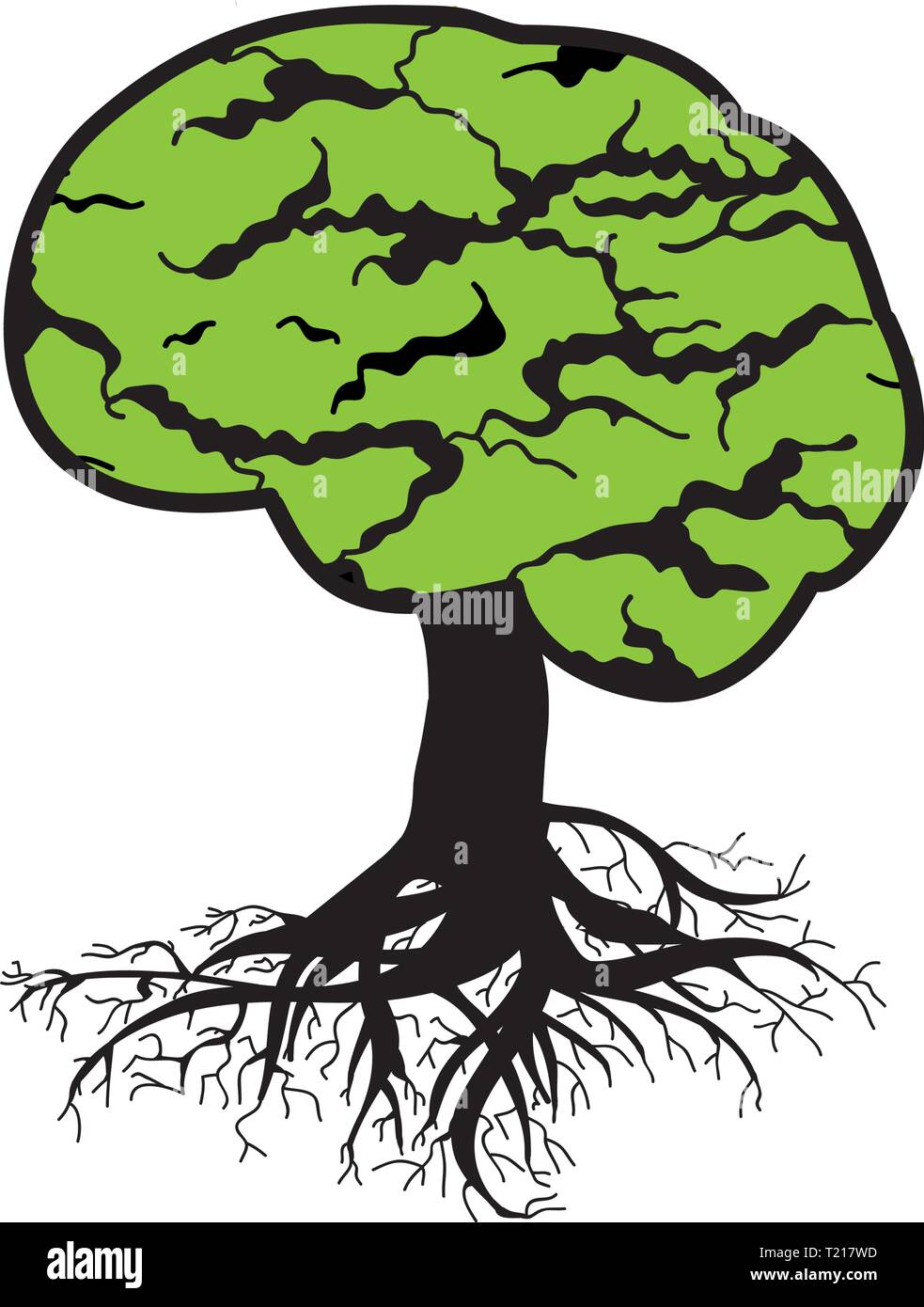 Abstrait, arbre du cerveau liées à la santé, l'icône logo Illustration de Vecteur