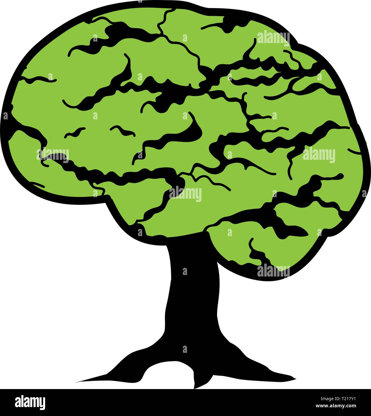 Abstrait, arbre du cerveau liées à la santé, l'icône logo Illustration de Vecteur