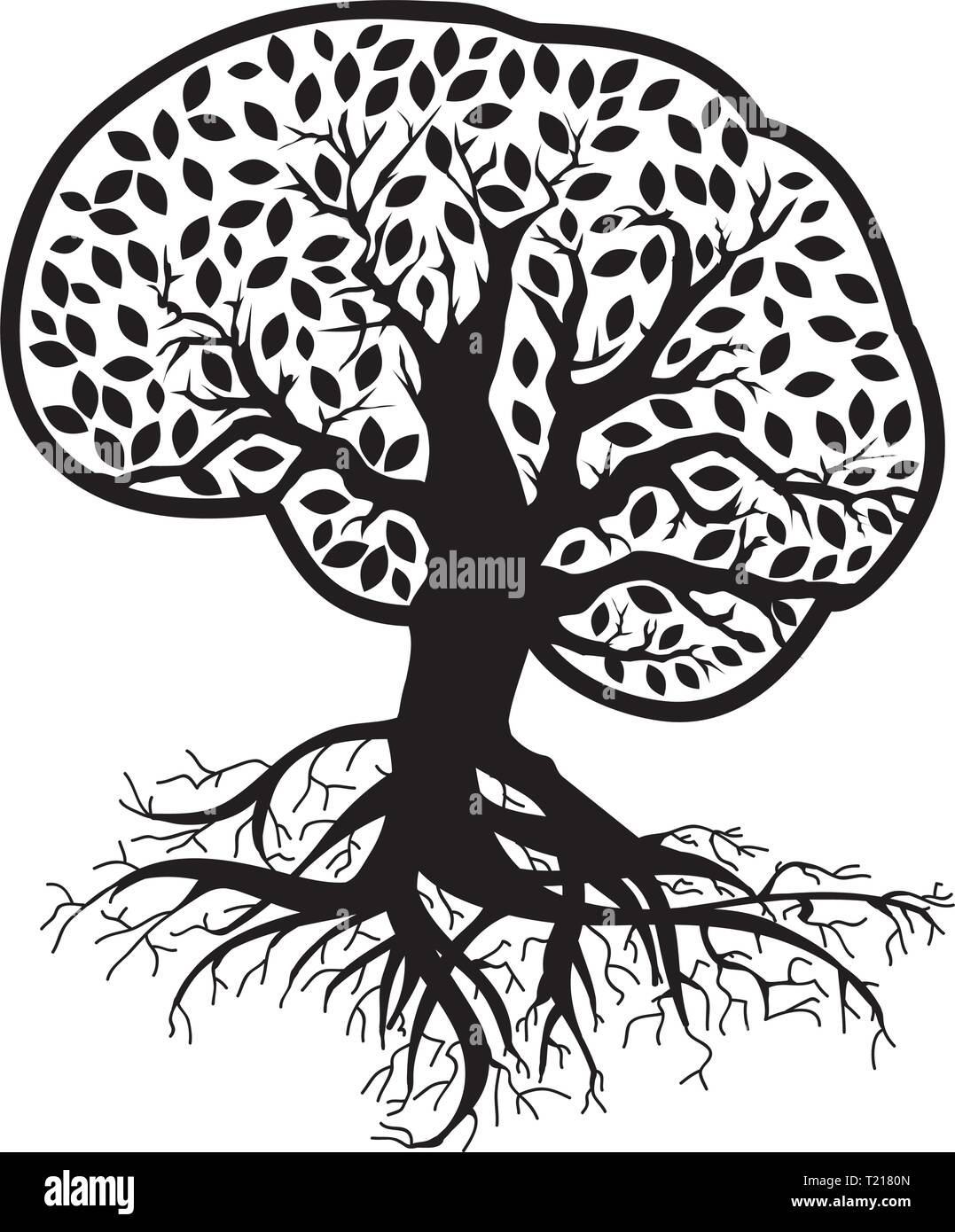 Abstrait, arbre du cerveau liées à la santé, l'icône logo Illustration de Vecteur