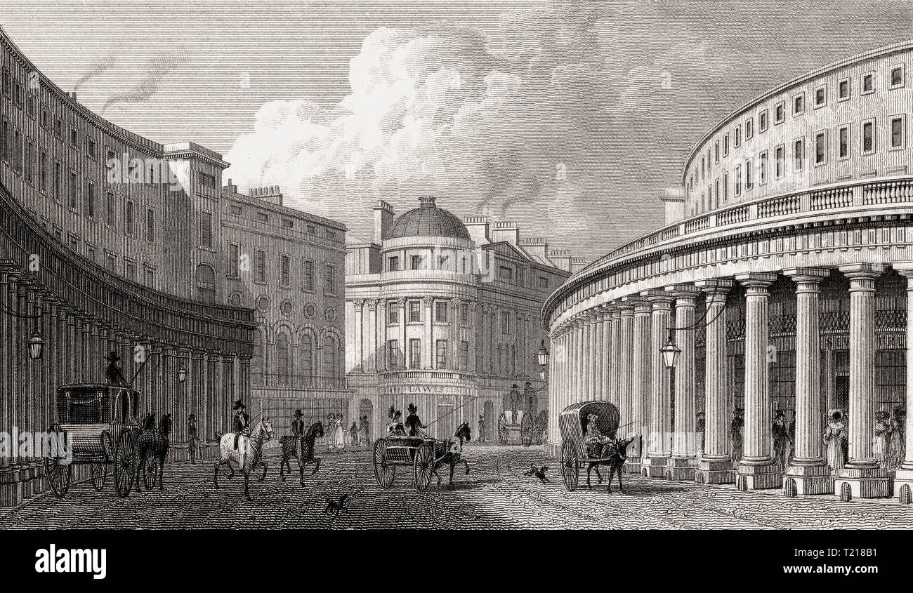Le quadrant, Regent Street, London, UK, illustration par Th. H. Berger, 1826 Banque D'Images