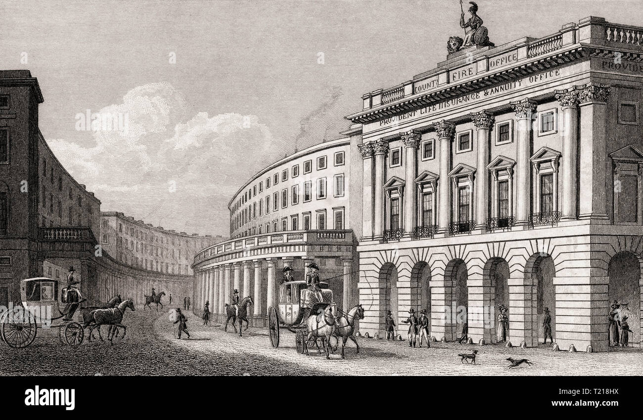 Le quadrant, Regent Street, London, UK, illustration par Th. H. Berger, 1826 Banque D'Images